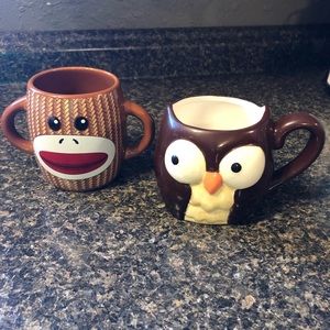 Owl & Monkey cups BUY 3 GET 1 FREE SELECT ITEMS